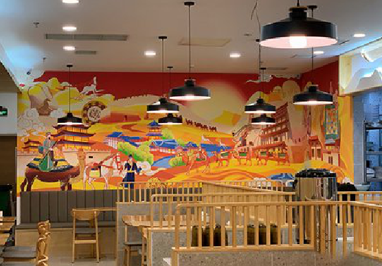 泸定商业空间彩绘介绍。