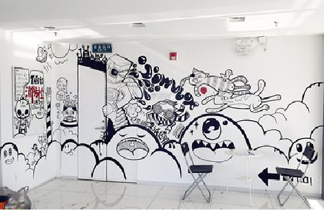 泸定手绘墙并非传统涂鸦。